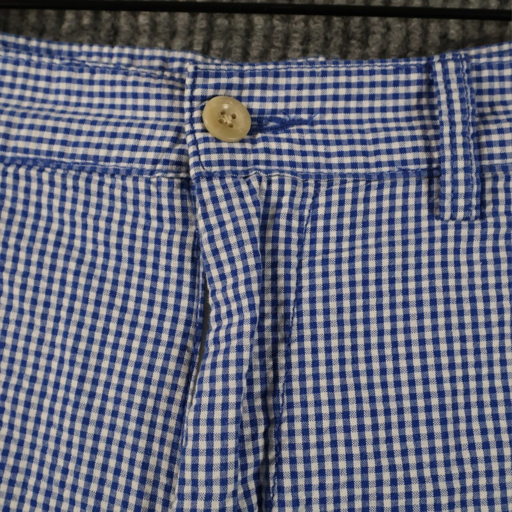 Polo Ralph Lauren Prospect Shorts Mens Size 34 Blue Gingham Seersucker Check Y2K - Picture 3 of 11
